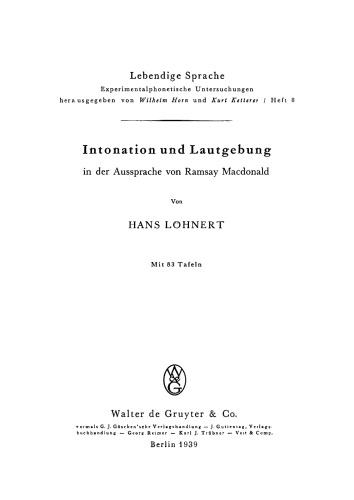 Intonation und Lautgebung in der Aussprache von Ramsay MacDonald