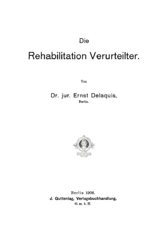 Die Rehabilitation Verurteilter