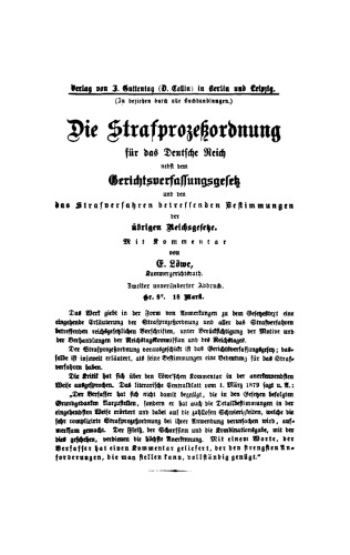 Der Reichs-Strafprozeß