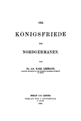 Der Königsfriede der Nordgermanen