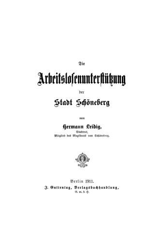 Die Arbeitslosenunterstützung der Stadt Schöneberg