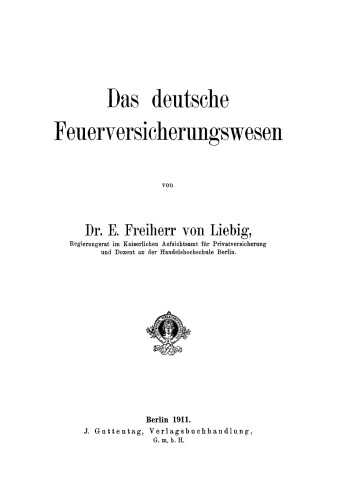 Das deutsche Feuerversicherungswesen