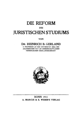 Die Reform des juristischen Studiums