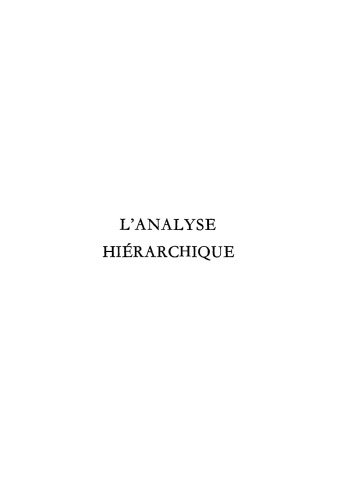 L'analyse hiérarchique