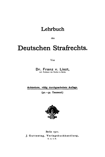 Lehrbuch des deutschen Strafrechts