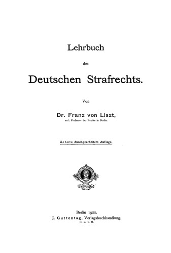 Lehrbuch des deutschen Strafrechts