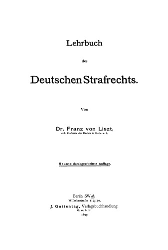 Lehrbuch des deutschen Strafrechts