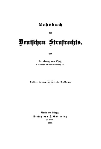 Lehrbuch des deutschen Strafrechts