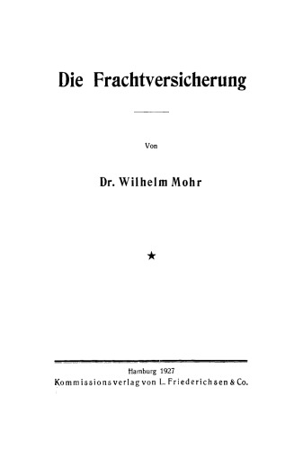 Die Frachtversicherung