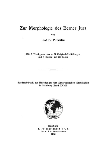 Zur Morphologie des Berner Jura