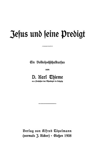 Jesus und seine Predigt: Ein Volkshochschulkurs