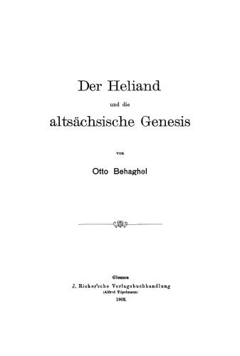 Der Heliand und die altsächsische Genesis