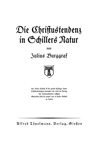 Die Christustendenz in Schillers Natur