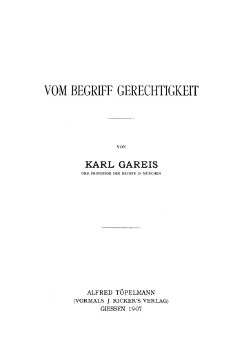 Vom Begriff Gerechtigkeit