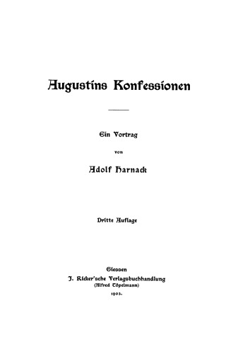 Augustins Konfessionen: Ein Vortrag