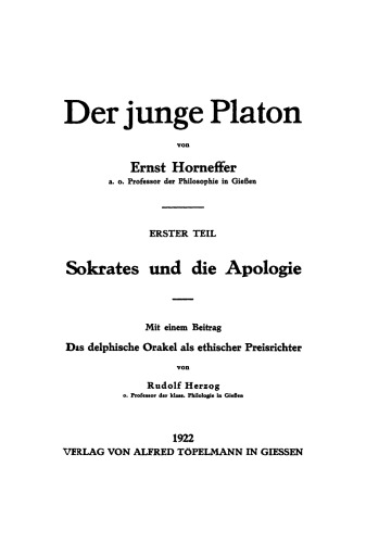 Der junge Platon, Teil 1: Sokrates und die Apologie