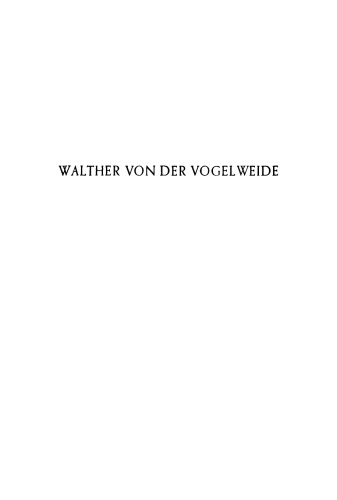 Die Gedichte Walthers von der Vogelweide