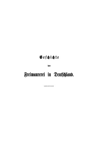Geschichte der Freimaurerei in Deutschland