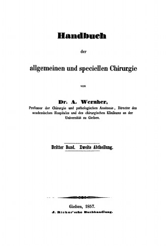 Handbuch der allgemeinen und speciellen Chirurgie: Band 3, Abt. 2