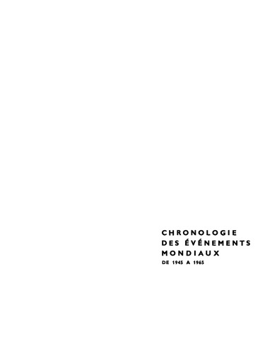 Chronologie des événements mondiaux de 1945 à 1965