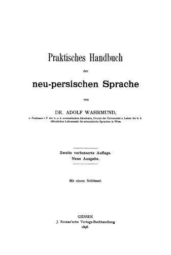Praktisches Handbuch der neu-persischen Sprache