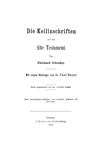 Die Keilinschriften und das Alte Testament