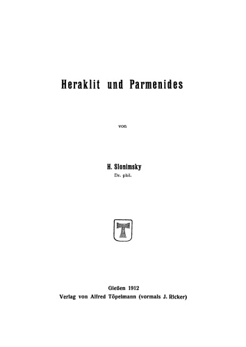 Heraklit und Parmenides