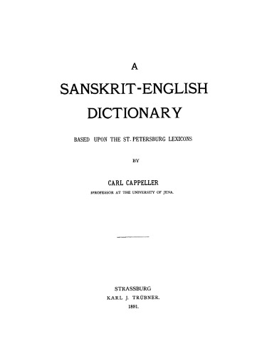 A Sanskrit-English dictionary: Based upon the St. Petersburg lexicons