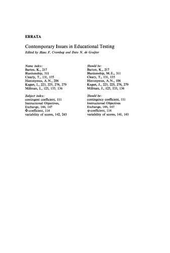 Contemporary issues in educational testing