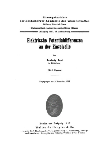 Elektrische Potentialdifferenzen an der Einzelzelle