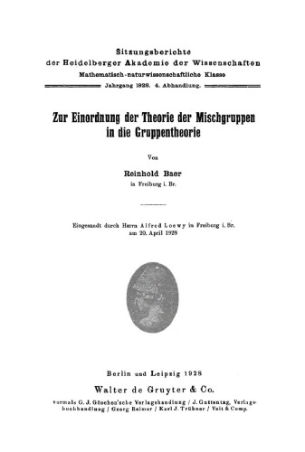 Zur Einordnung der Theorie der Mischgruppen in die Gruppentheorie