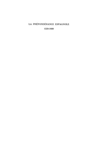 La prépondérance espagnole 1559–1660