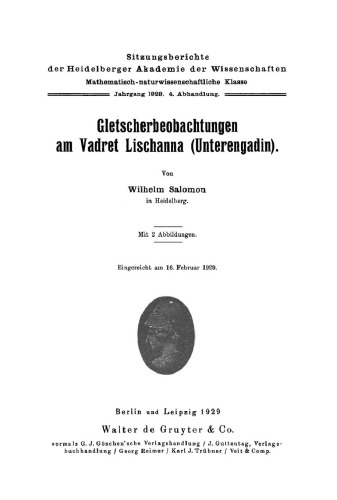 Gletscherbeobachtungen am Vadret Lischanna (Unterengadin)