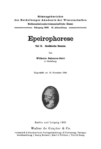 Epeirophorese, Teil 2: Geodätische Beweise