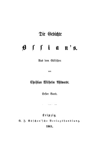 Die Gedichte Ossian’s: Band 1-3