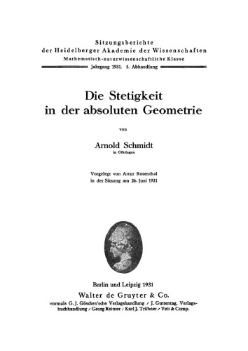 Die Stetigkeit in der absoluten Geometrie