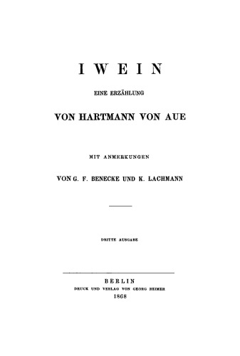 Iwein: Eine Erzählung