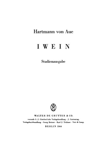 Iwein: Studienausgabe