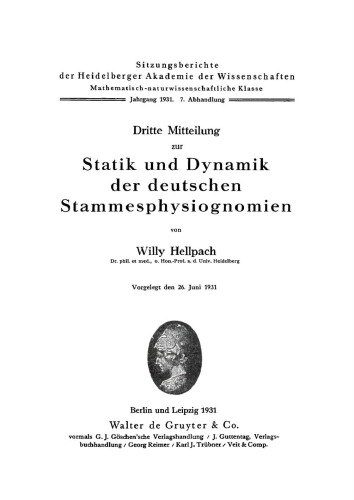 Dritte Mitteilung zur Statik und Dynamik der deutschen Stammesphysiognomien