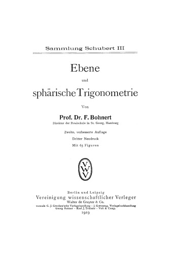 Ebene und sphärische Trigonometrie