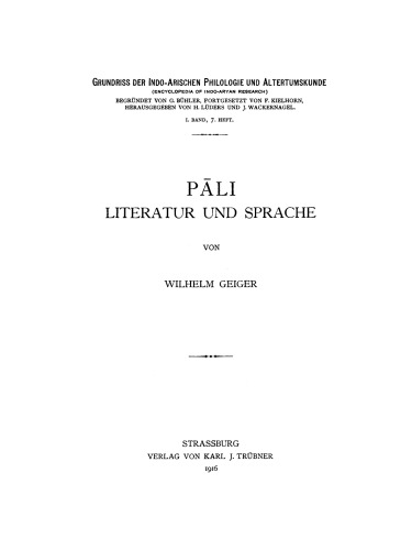 Pali: Literatur und Sprache