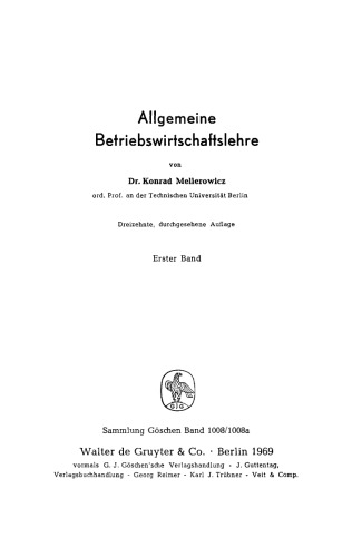 Allgemeine Betriebswirtschaftslehre: Band 1