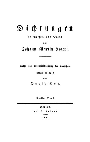 Dichtungen in Versen und Prosa: Band 3