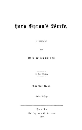 Lord Byron’s Werke: Band 5