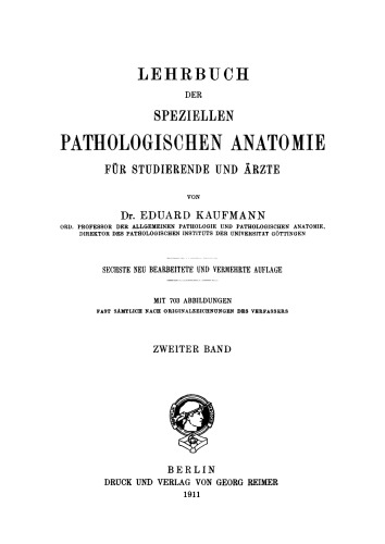 Lehrbuch der speziellen pathologischen Anatomie: Band 2