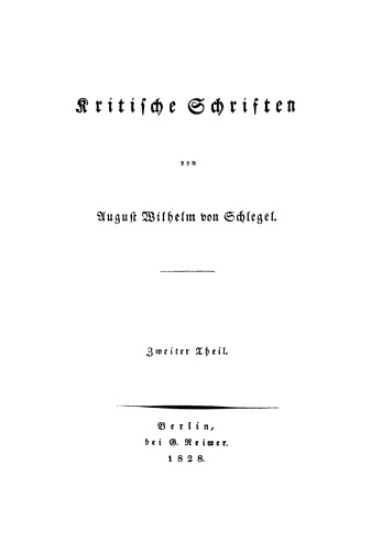 Kritische Schriften: Teil 2