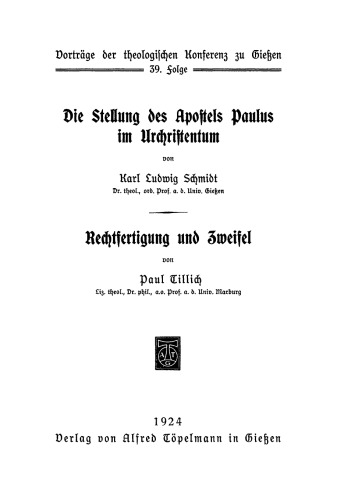 Die Stellung des Apostels Paulus im Urchristentum