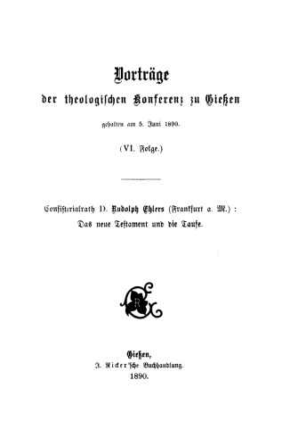 Das neue Testament und die Taufe