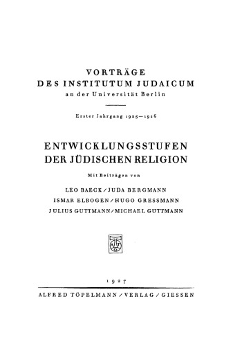 Entwicklungsstufen der jüdischen Religion