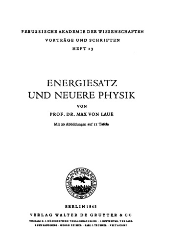 Energiesatz und neuere Physik